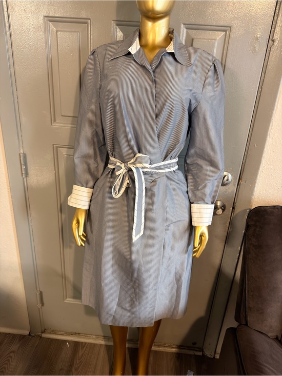 Banana Republic Dresses & Skirts - Banana Republic Blue and White Striped Belted Shirt Dress